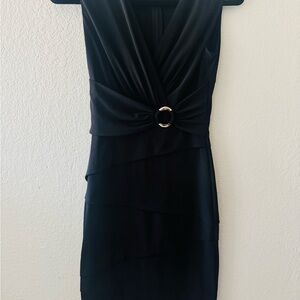 White House Black Market Black Dress with Silver Accent